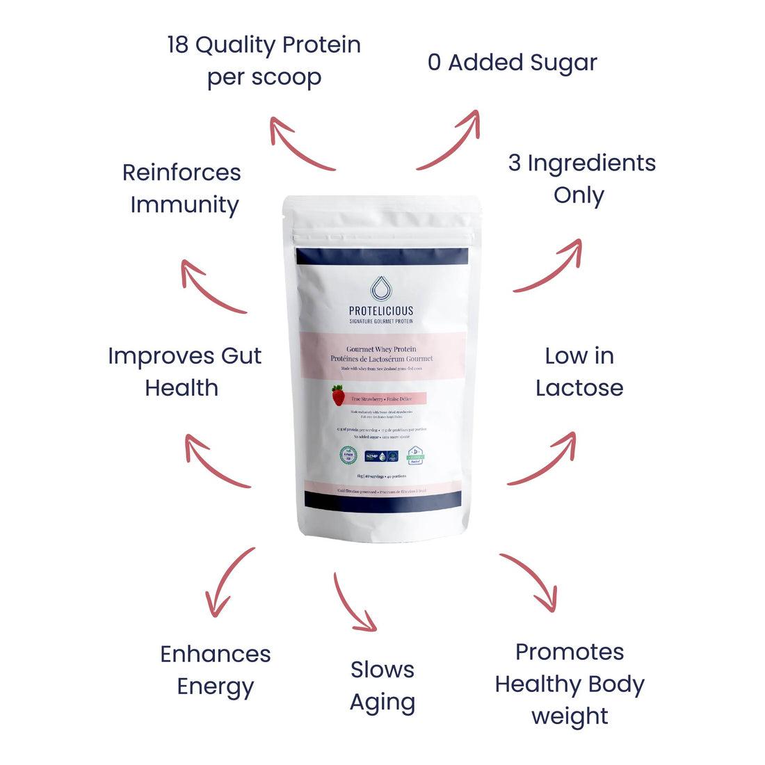 Gourmet Whey Protein – True Strawberry | 1kg